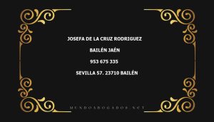 abogado Josefa De La Cruz Rodriguez en la localidad de Bailén