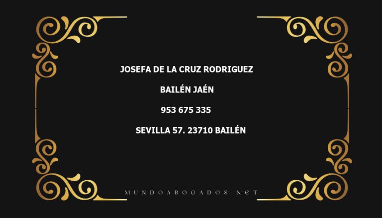 abogado Josefa De La Cruz Rodriguez en la localidad de Bailén