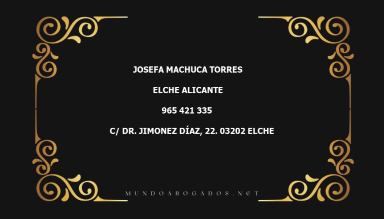 abogado Josefa Machuca Torres en la localidad de Elche