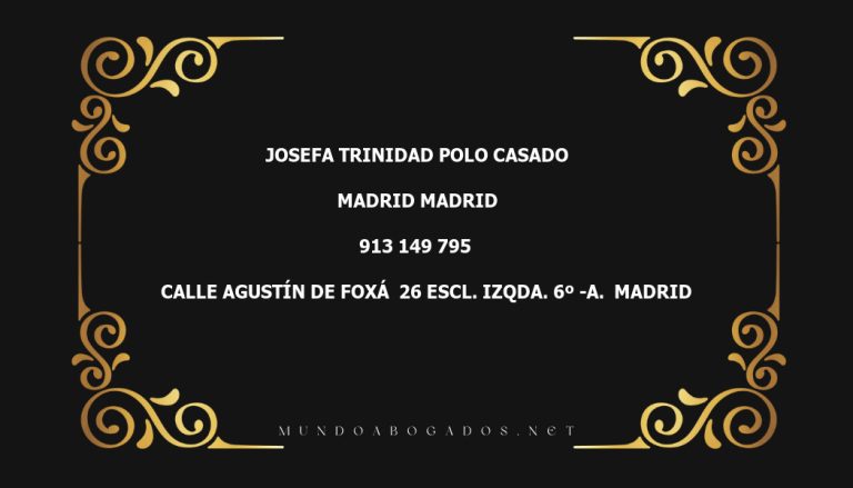 abogado Josefa Trinidad Polo Casado en la localidad de Madrid