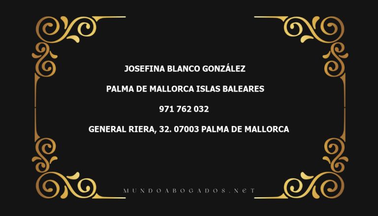 abogado Josefina Blanco González en la localidad de Palma de Mallorca