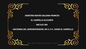 abogado Josefina Nieves Galiana Frances en la localidad de El Campello