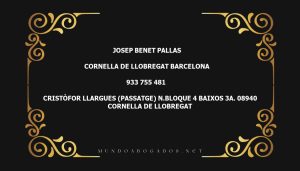 abogado Josep Benet Pallas en la localidad de Cornella de Llobregat