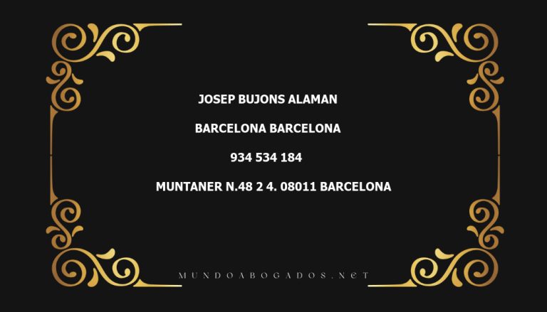 abogado Josep Bujons Alaman en la localidad de Barcelona