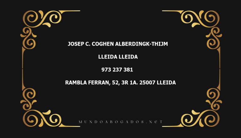 abogado Josep C. Coghen Alberdingk-Thijm en la localidad de Lleida