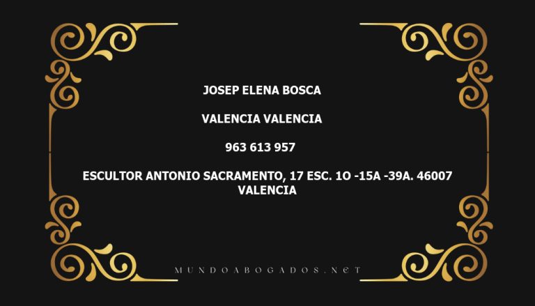 abogado Josep Elena Bosca en la localidad de Valencia