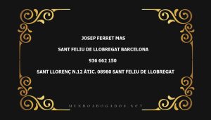 abogado Josep Ferret Mas en la localidad de Sant Feliu de Llobregat