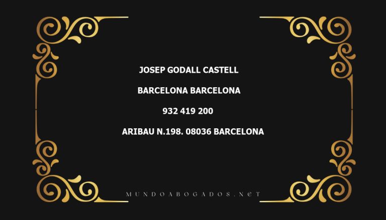 abogado Josep Godall Castell en la localidad de Barcelona