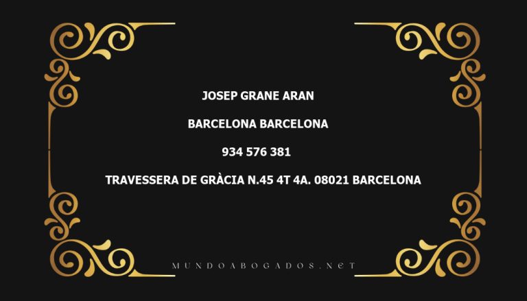 abogado Josep Grane Aran en la localidad de Barcelona