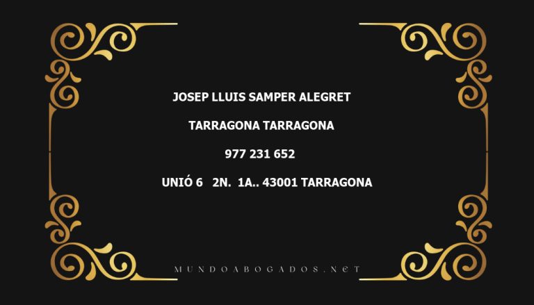 abogado Josep Lluis Samper Alegret en la localidad de Tarragona