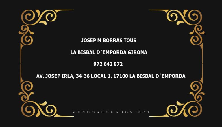 abogado Josep M Borras Tous en la localidad de La Bisbal d´Emporda