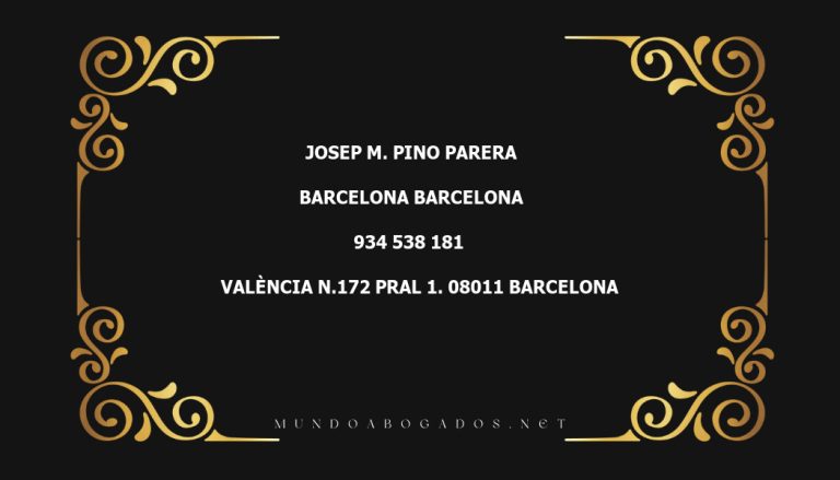 abogado Josep M. Pino Parera en la localidad de Barcelona