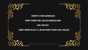 abogado Josep M. Ros González en la localidad de Sant Cugat del Valles