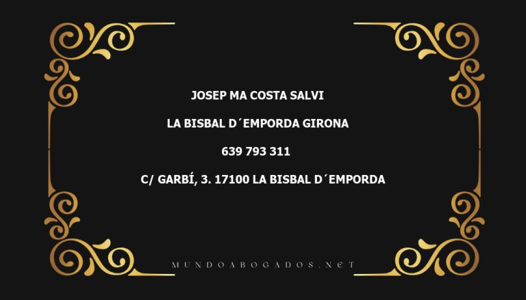 abogado Josep Ma Costa Salvi en la localidad de La Bisbal d´Emporda