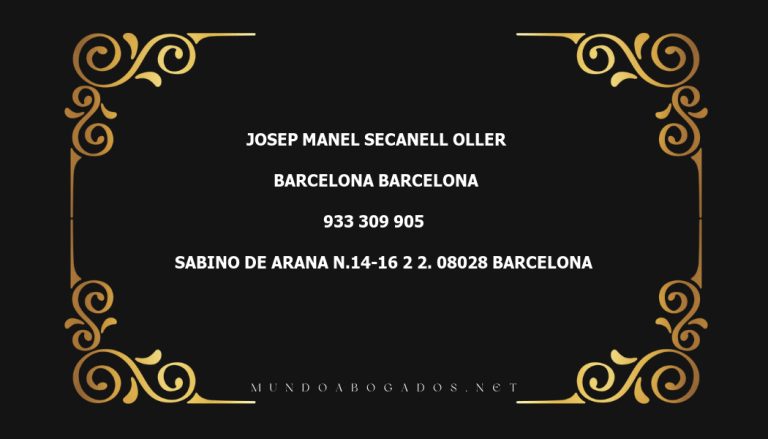 abogado Josep Manel Secanell Oller en la localidad de Barcelona