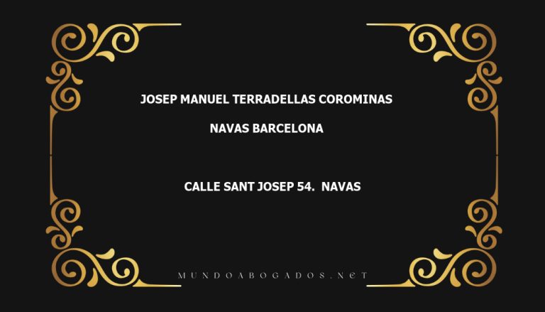 abogado Josep Manuel Terradellas Corominas en la localidad de Navas