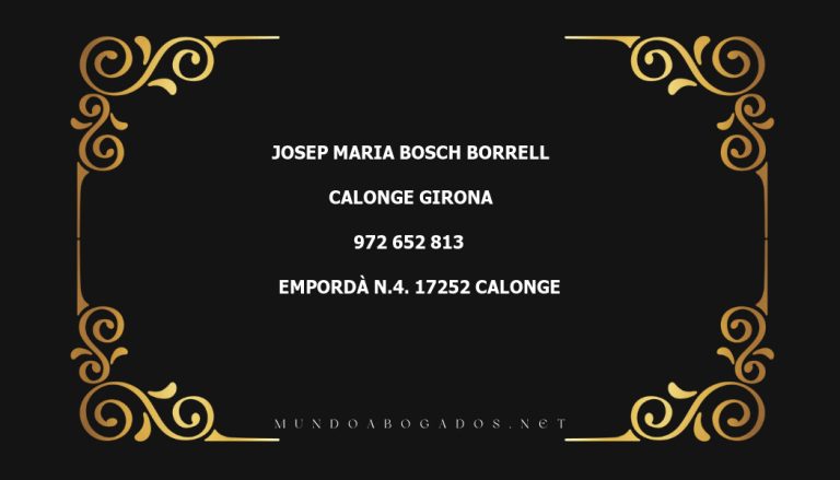 abogado Josep Maria Bosch Borrell en la localidad de Calonge