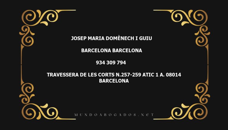 abogado Josep Maria Domènech I Guiu en la localidad de Barcelona