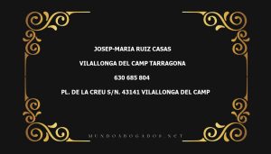 abogado Josep-Maria Ruiz Casas en la localidad de Vilallonga del Camp