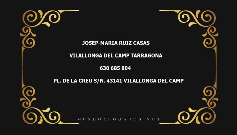 abogado Josep-Maria Ruiz Casas en la localidad de Vilallonga del Camp