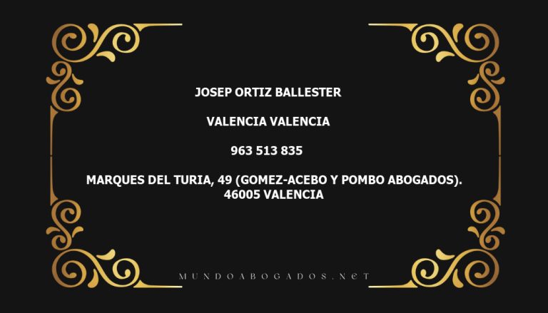 abogado Josep Ortiz Ballester en la localidad de Valencia