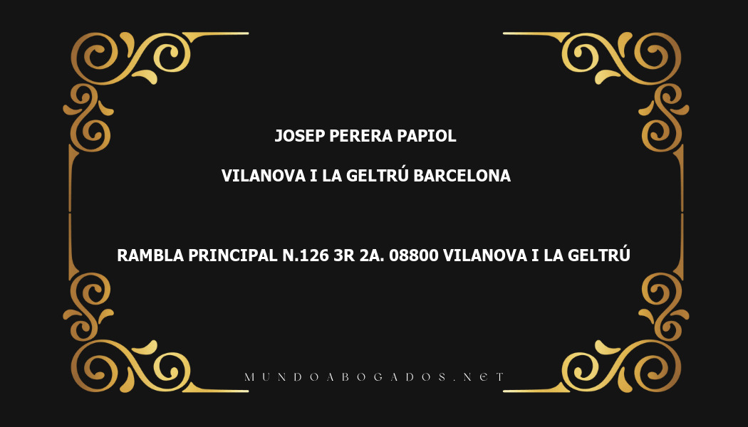 abogado Josep Perera Papiol en la localidad de Vilanova i la Geltrú