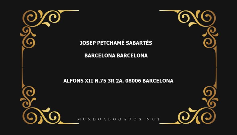 abogado Josep Petchamé Sabartés en la localidad de Barcelona