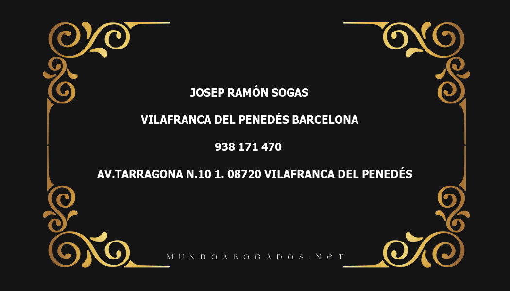 abogado Josep Ramón Sogas en la localidad de Vilafranca del Penedés