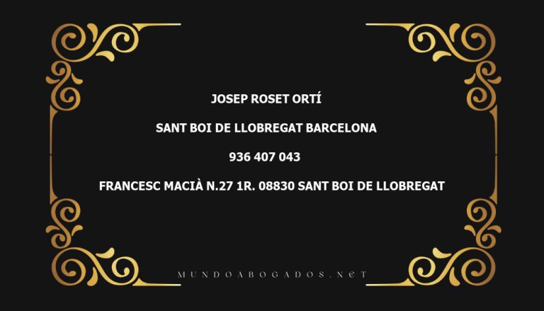 abogado Josep Roset Ortí en la localidad de Sant Boi de Llobregat