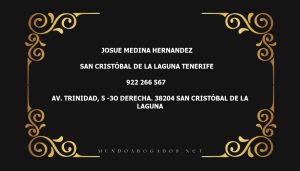 abogado Josue Medina Hernandez en la localidad de San Cristóbal de La Laguna