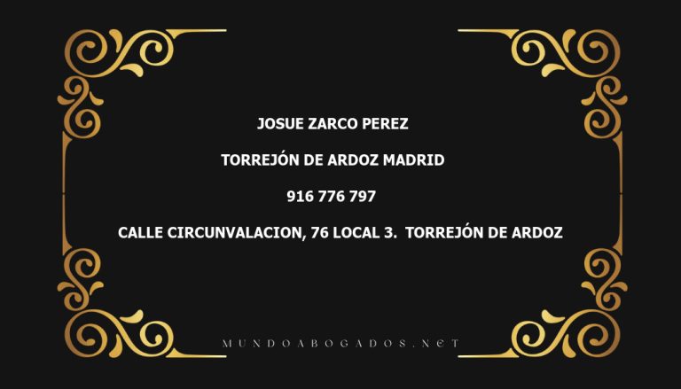 abogado Josue Zarco Perez en la localidad de Torrejón de Ardoz