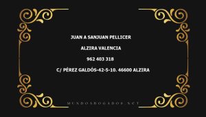 abogado Juan A Sanjuan Pellicer en la localidad de Alzira