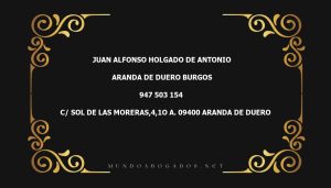 abogado Juan Alfonso Holgado De Antonio en la localidad de Aranda de Duero