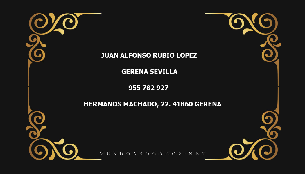 abogado Juan Alfonso Rubio Lopez en la localidad de Gerena