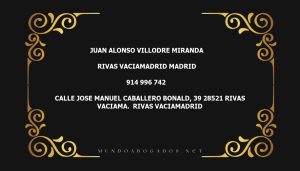 abogado Juan Alonso Villodre Miranda en la localidad de Rivas Vaciamadrid