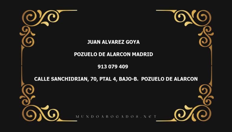 abogado Juan Alvarez Goya en la localidad de Pozuelo de Alarcon