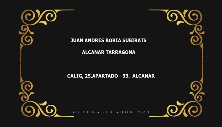 abogado Juan Andres Boria Subirats en la localidad de Alcanar