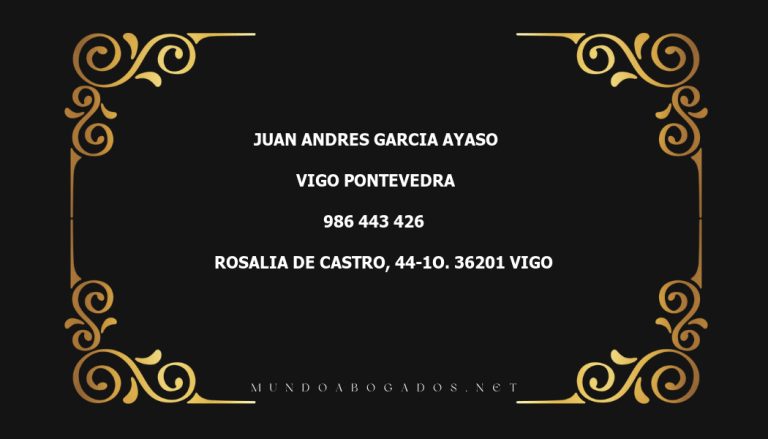 abogado Juan Andres Garcia Ayaso en la localidad de Vigo