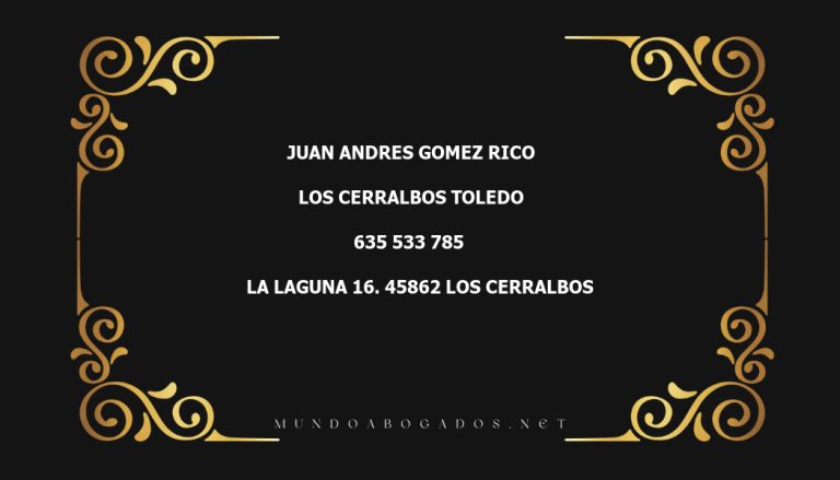 abogado Juan Andres Gomez Rico en la localidad de Los Cerralbos