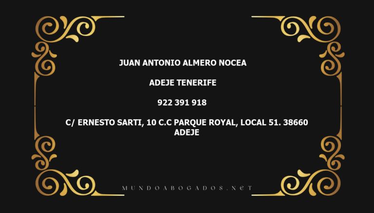 abogado Juan Antonio Almero Nocea en la localidad de Adeje