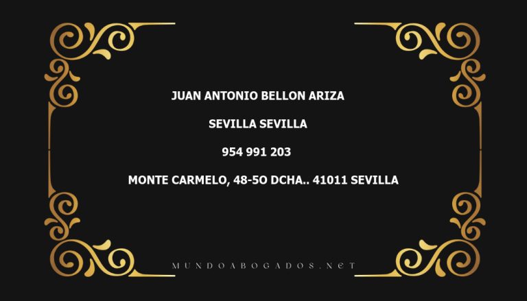 abogado Juan Antonio Bellon Ariza en la localidad de Sevilla