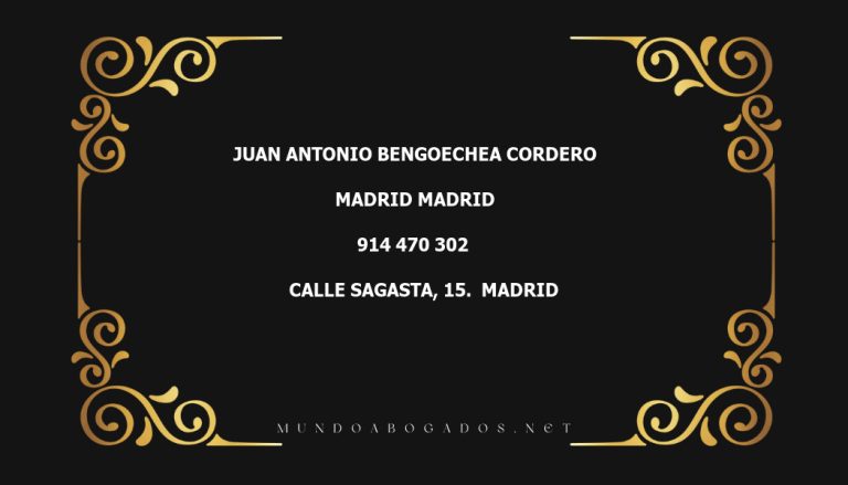 abogado Juan Antonio Bengoechea Cordero en la localidad de Madrid