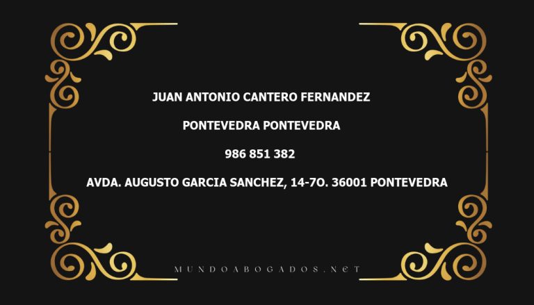 abogado Juan Antonio Cantero Fernandez en la localidad de Pontevedra