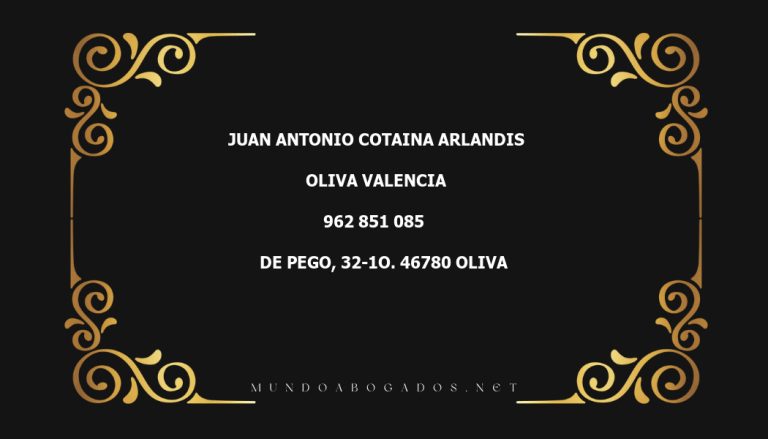 abogado Juan Antonio Cotaina Arlandis en la localidad de Oliva