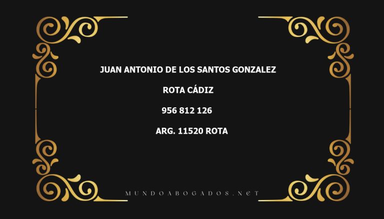 abogado Juan Antonio De Los Santos Gonzalez en la localidad de Rota