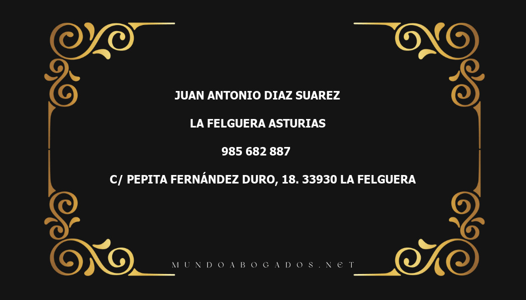 abogado Juan Antonio Diaz Suarez en la localidad de La Felguera