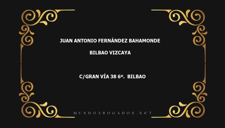 abogado Juan Antonio Fernández Bahamonde en la localidad de Bilbao