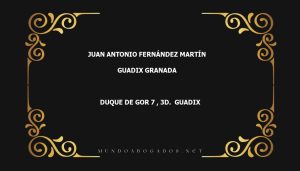 abogado Juan Antonio Fernandez Martín en la localidad de Guadix