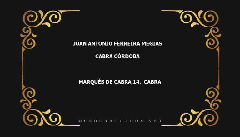 abogado Juan Antonio Ferreira Megias en la localidad de Cabra