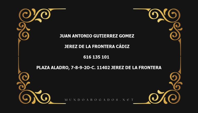 abogado Juan Antonio Gutierrez Gomez en la localidad de Jerez de la Frontera